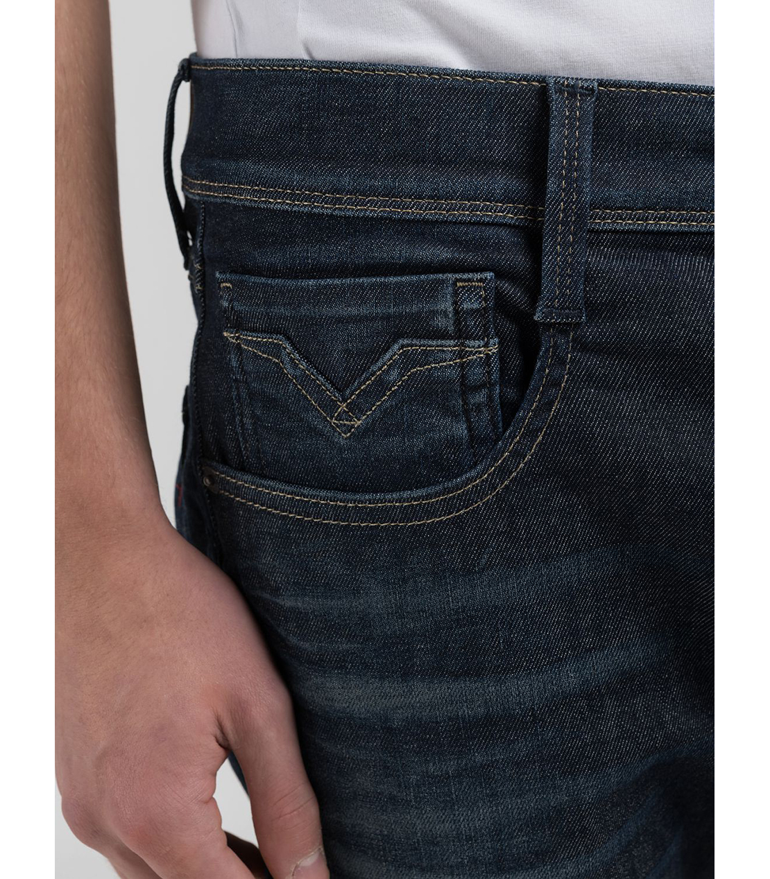 スリムフィットANBASS HYPERFLEX DUST ブルーストレッチデニム 詳細画像 ダークブルー 5